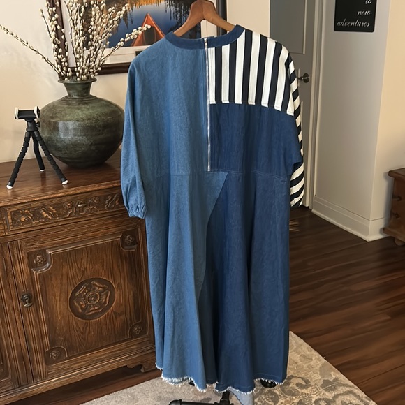NWT Creative Genius Patchwork Denim Dress - Picture 7 of 7